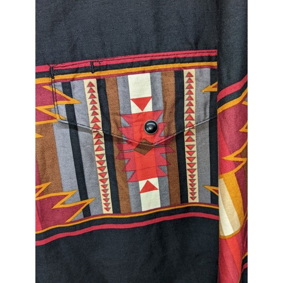 ROPER VINTAGE WEAR THE WEST MEN’S AZTEC PRINT /BLACK SHIRT SIZE LARGE - Picture 5 of 8